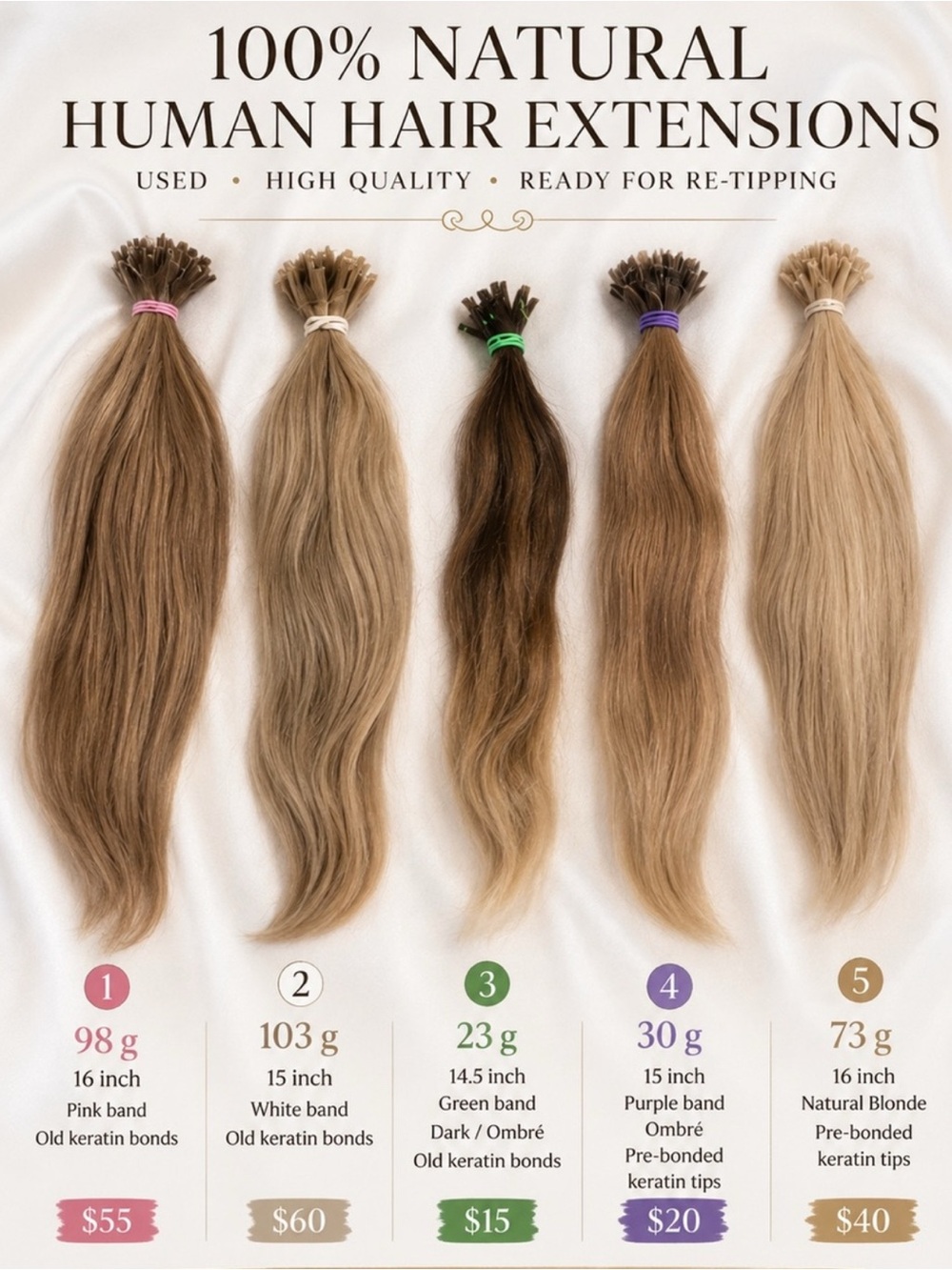 Natural Blonde Human Hair Extensions - Multi-Tone Blonde Bundle
